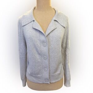 Tahari Women's Gray Button Sweater